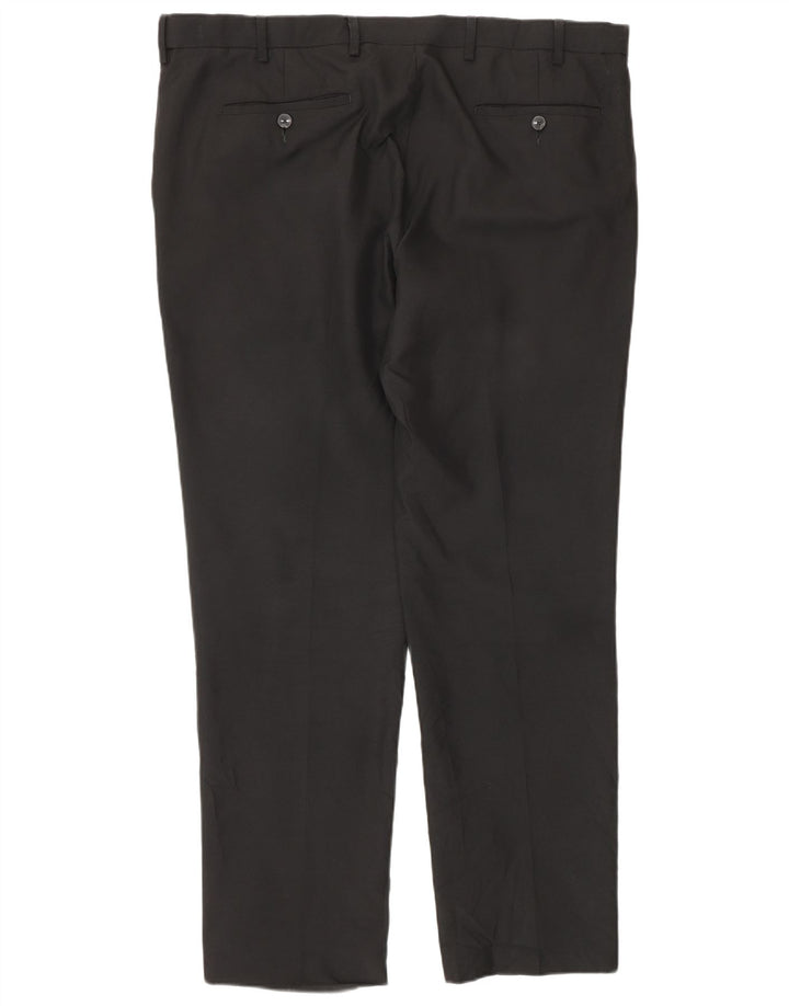 Marks & Spencer Herren-Anzughose mit gerader Passform und normaler Passform, W40 L30, Schwarz