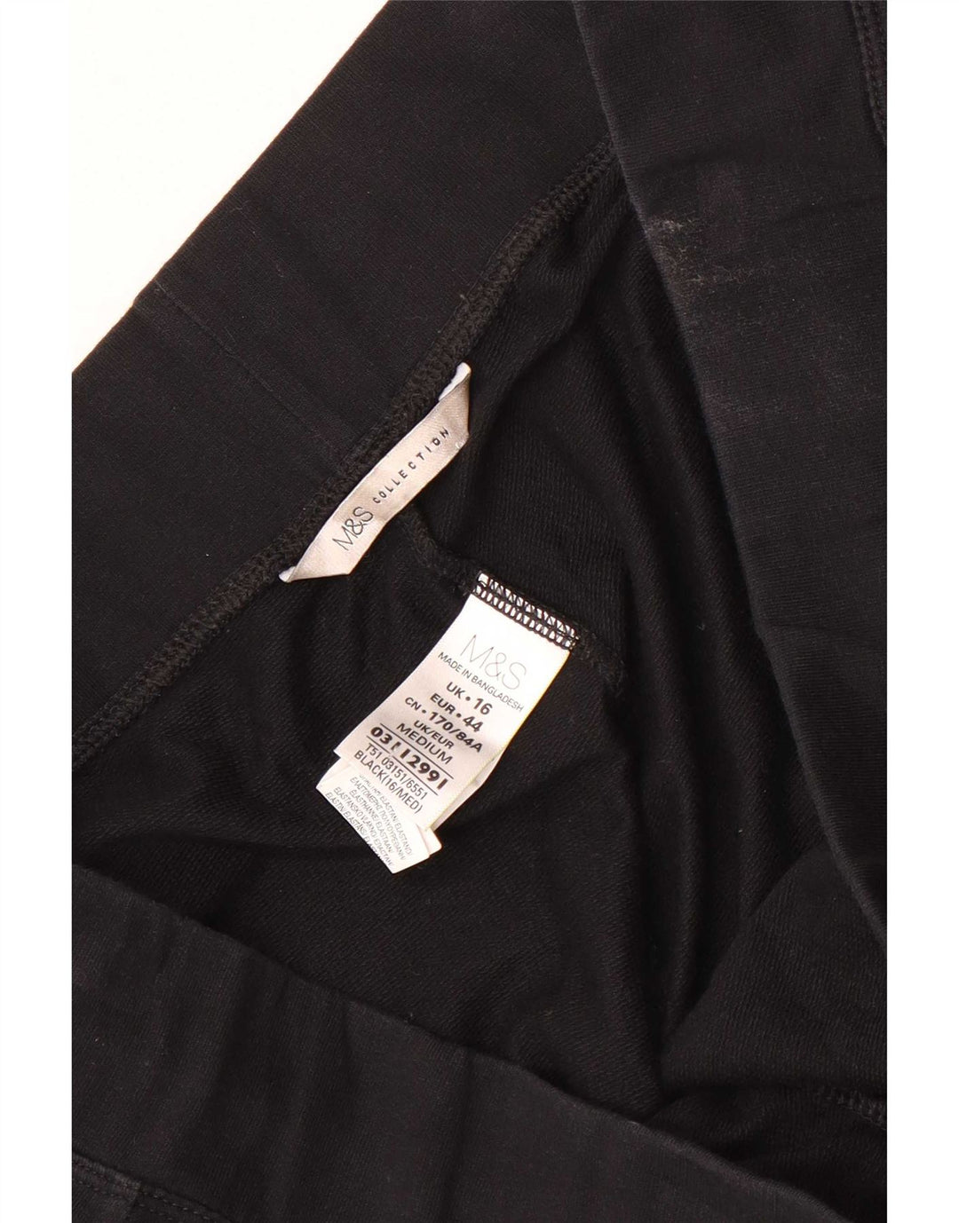 Marks & Spencer Damen-Trainingshose, UK-Größe 44, Größe L, Schwarz, Baumwolle