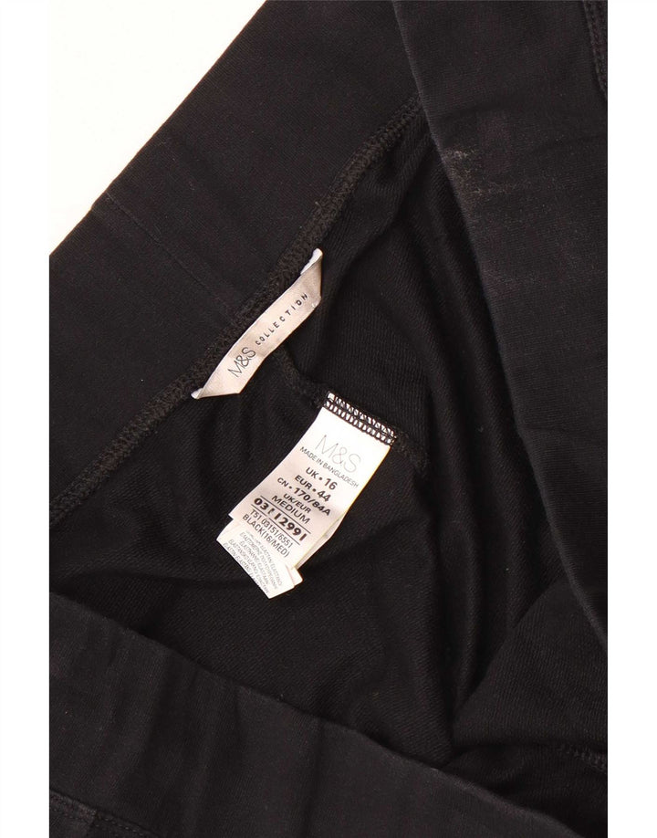 Marks & Spencer Damen-Trainingshose, UK-Größe 44, Größe L, Schwarz, Baumwolle