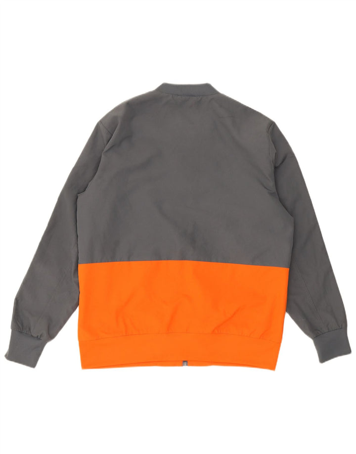 Adidas Herren Bomberjacke UK 40 Large Grau Colourblock Polyester
