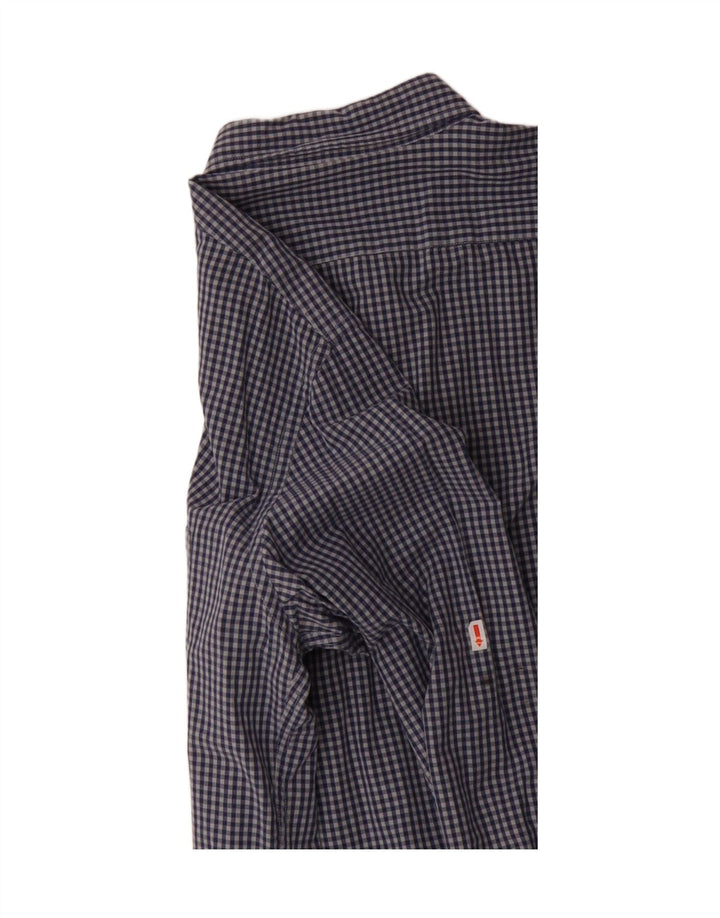 J. CREW Mens Shirt Large Navy Blue Gingham Cotton Vintage J. Crew and Second-Hand J. Crew from Messina Hembry 