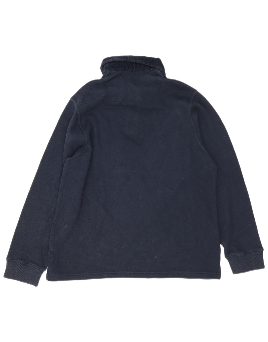 Marks & Spencer Herren Blue Harbour Langarm-Poloshirt aus mittelblauer Baumwolle