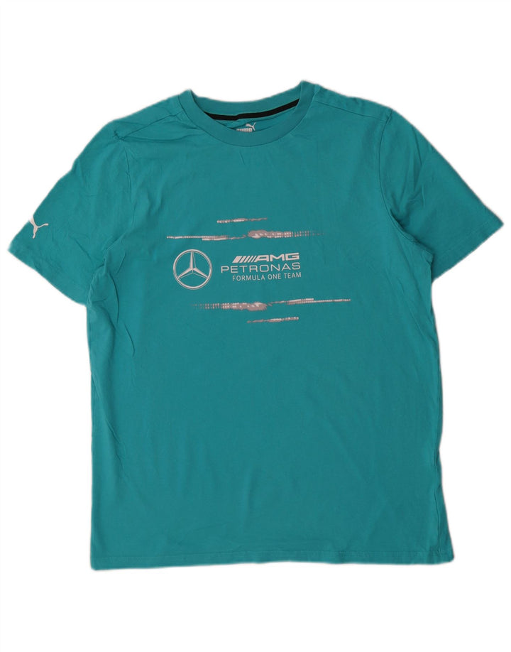 Puma Herren Regular Graphic T-Shirt Top Mittelblau