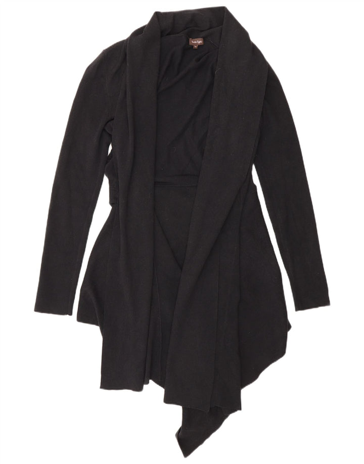 Phase Eight Damen Longline Open Cardigan Pullover UK 14 Mittelschwarze Baumwolle