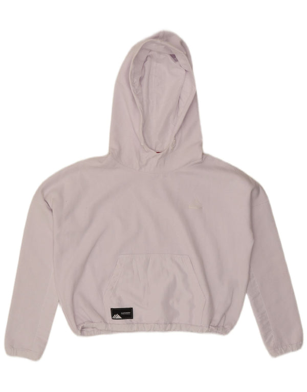 Superdry Damen Crop Oversized Hoodie Pullover UK 8 Small Weiße Baumwolle