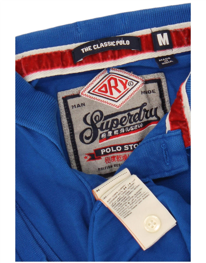 Superdry Herren-Poloshirt mit klassischer Passform aus mittelblauer Baumwolle