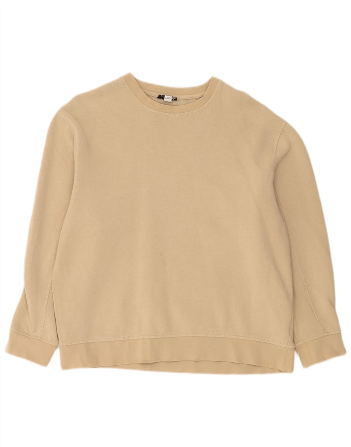 Topshop übergroßer Damen-Sweatshirt-Pullover, UK 14, mittelbeige Baumwolle