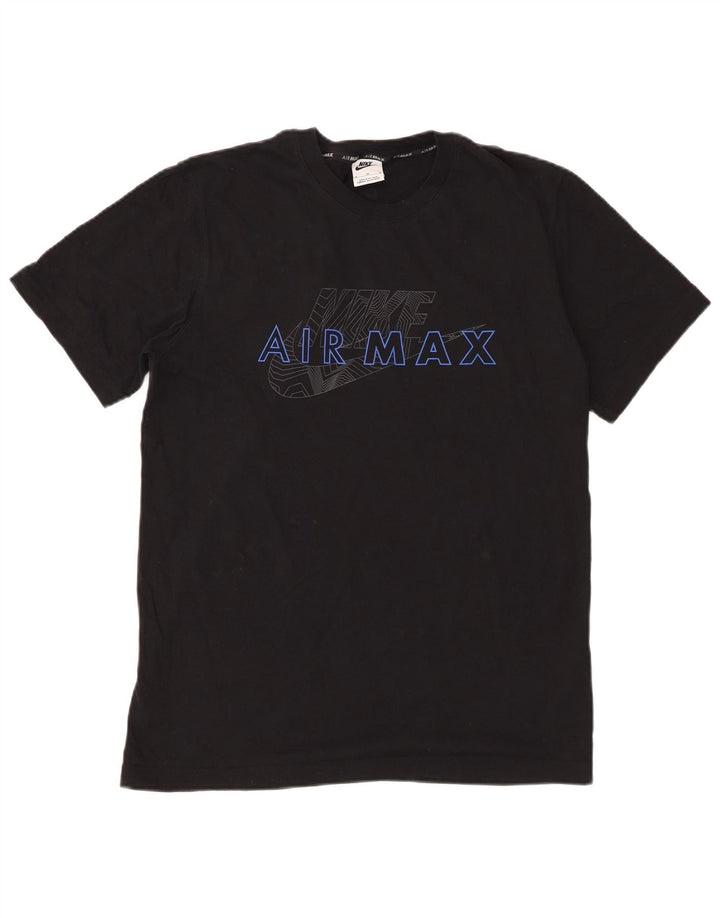 Nike Herren-T-Shirt mit Grafik, mittelgroß, schwarze Baumwolle