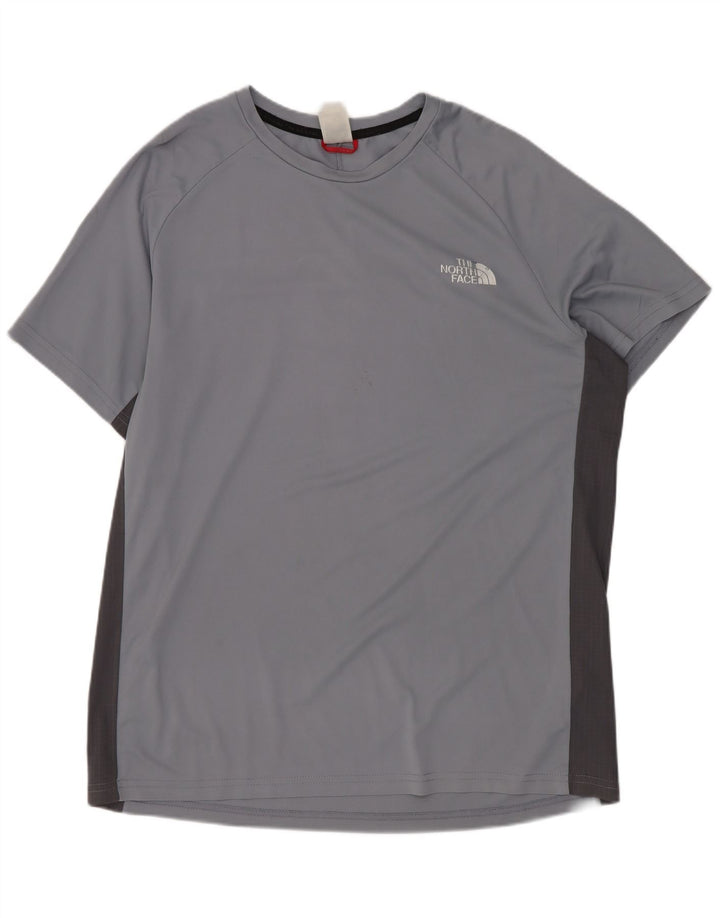The North Face Herren-T-Shirt-Oberteil, großes graues Colourblock-Polyester