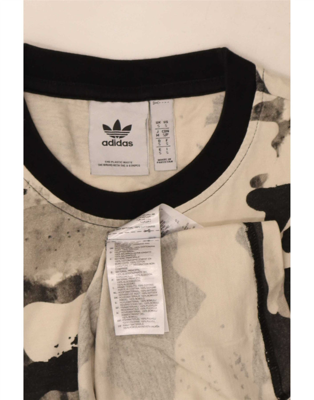 Adidas Herren T-Shirt Top Small Grau Camouflage Baumwolle