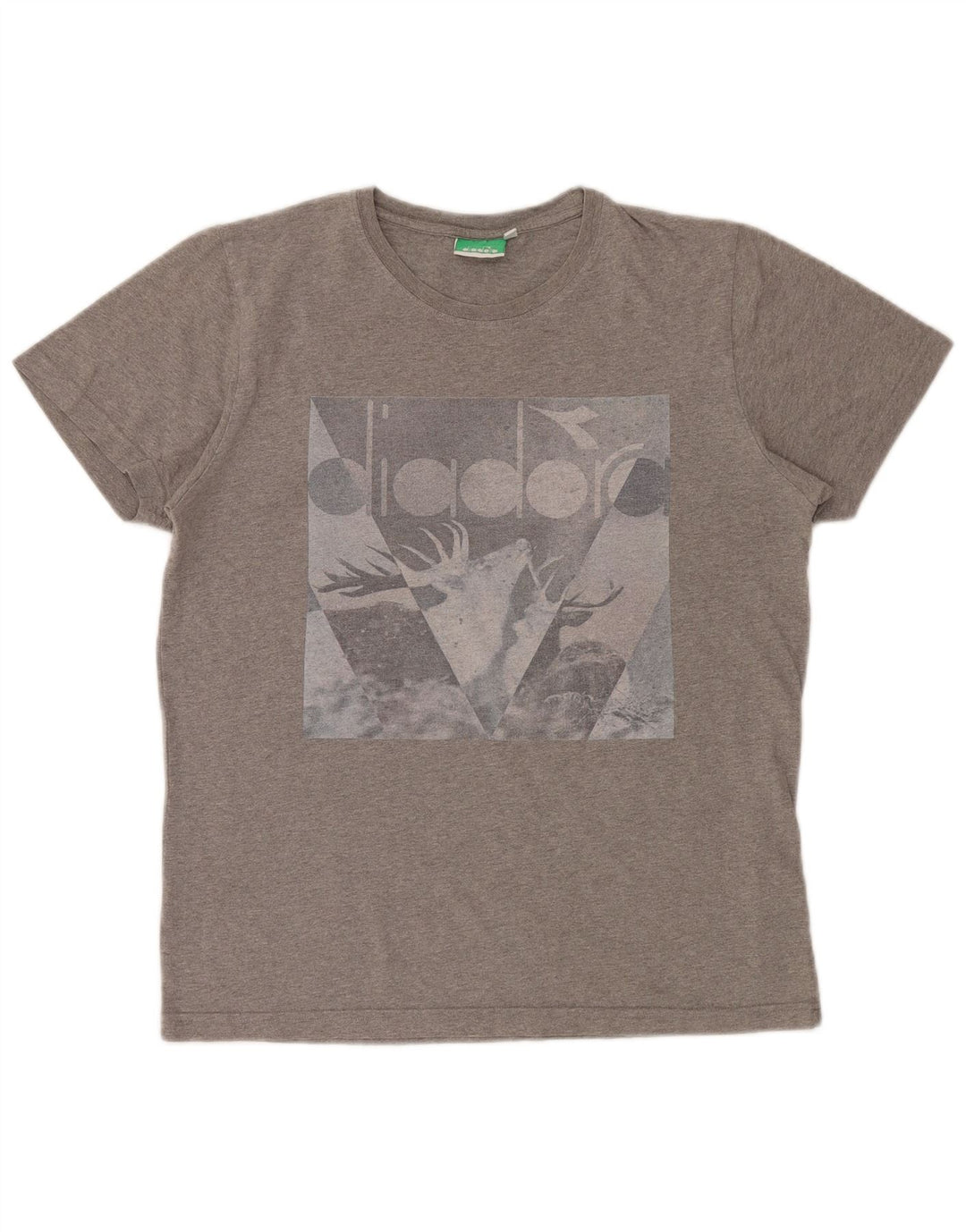Diadora Herren-T-Shirt mit Grafik, Größe L, Grau, Baumwolle