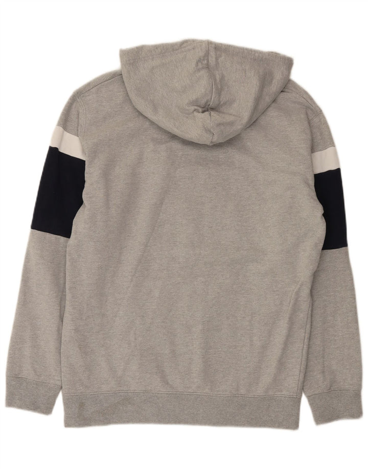Zara Herren-Kapuzenpullover aus mittelgrauer Colourblock-Baumwolle