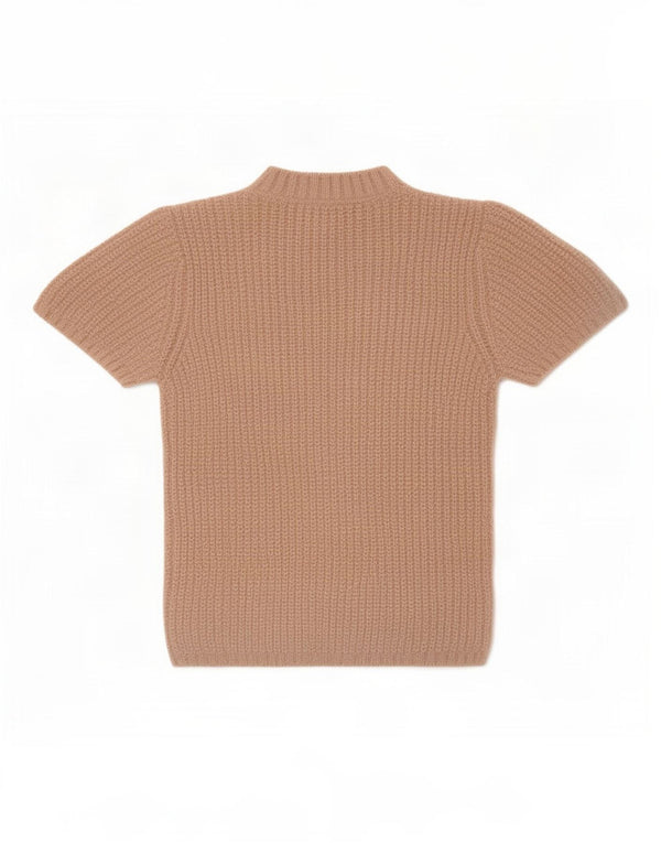 Zara Damen Crop Short Sleeve Crew Neck Pullover Pullover UK 8 Small Beige