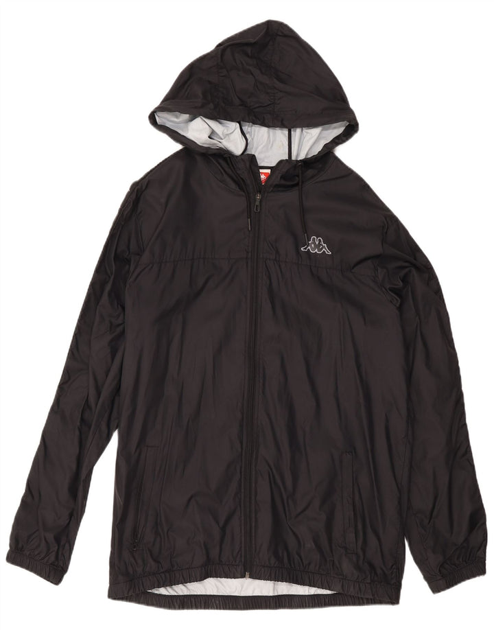 Kappa Herren-Regenjacke mit Kapuze, UK 42, XL, Schwarz, Polyamid