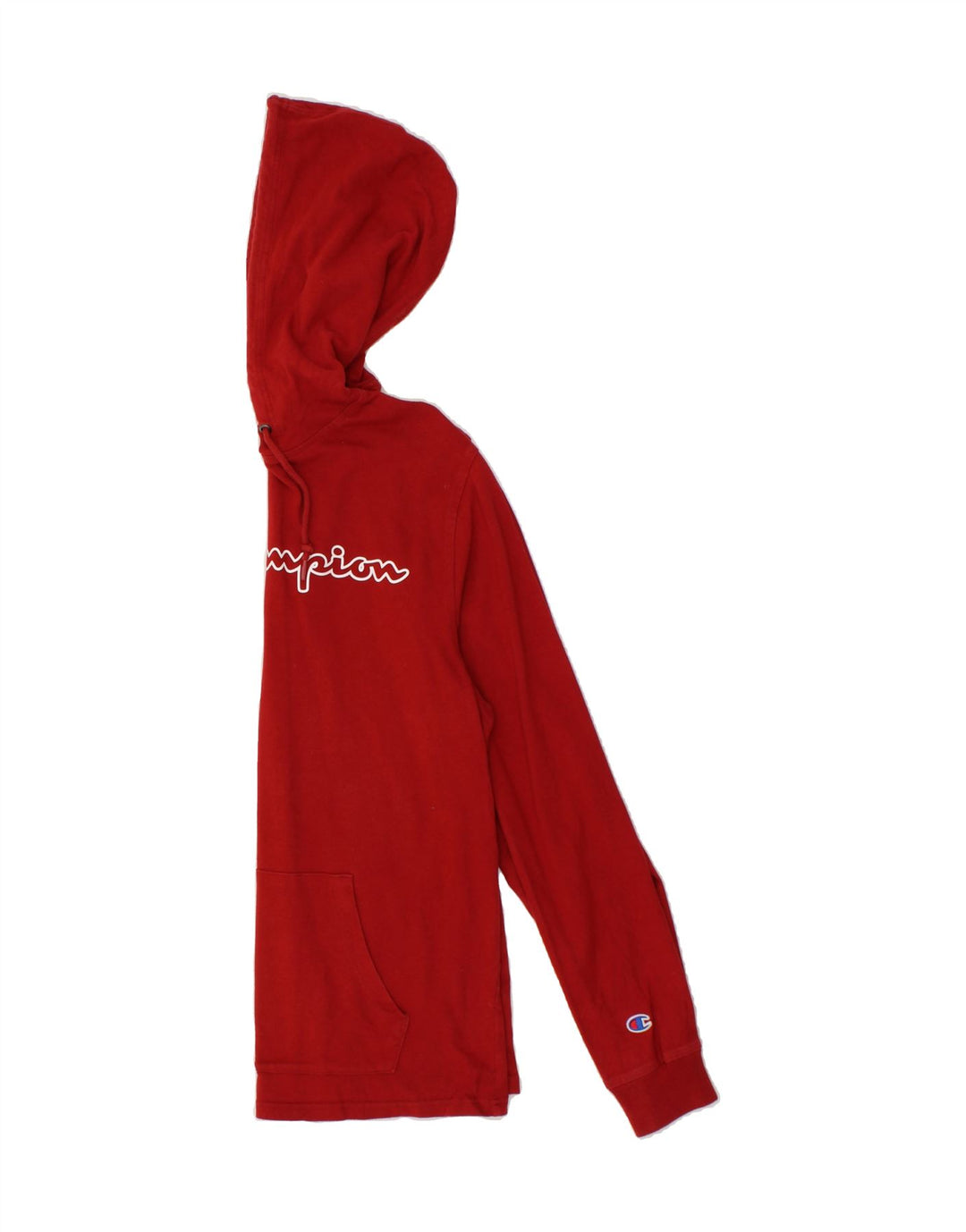 CHAMPION Mens Graphic Hoodie Jumper Medium Red Cotton Vintage Champion and Second-Hand Champion from Messina Hembry 