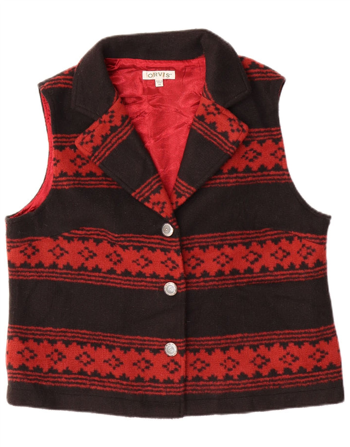Orvis Damen Weste UK 14 Mittelschwarzes geometrisches Acryl