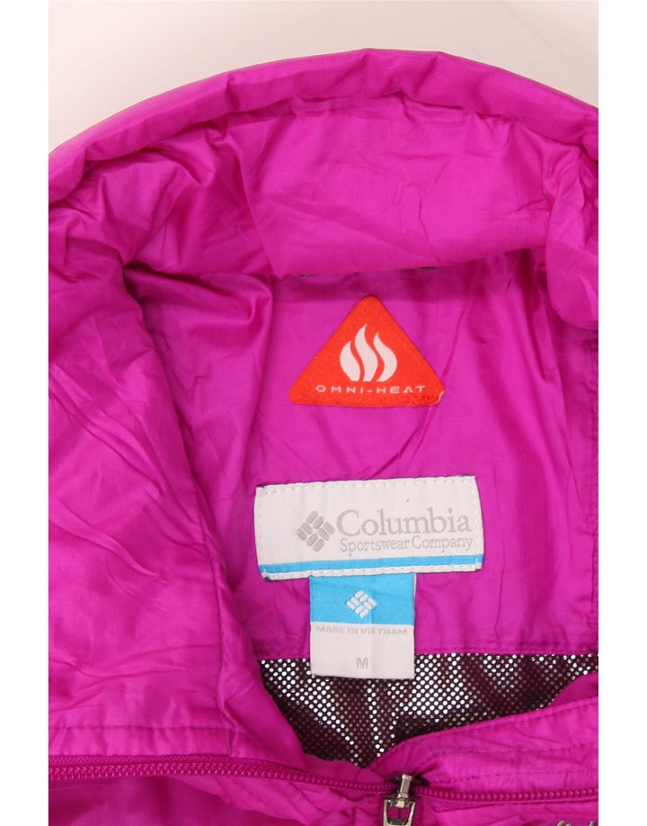 COLUMBIA Womens Windbreaker Jacket UK 14 Medium Pink Polyester Vintage Columbia and Second-Hand Columbia from Messina Hembry 