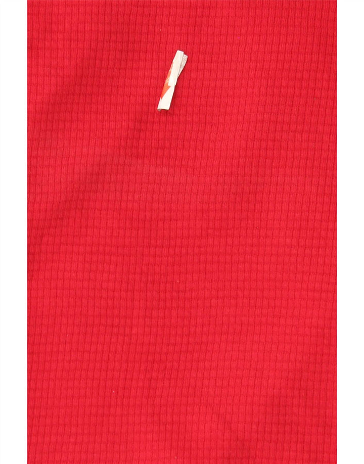 Hollister Herren-Oberteil mit normaler Grafik, langärmlig, klein, aus roter Baumwolle