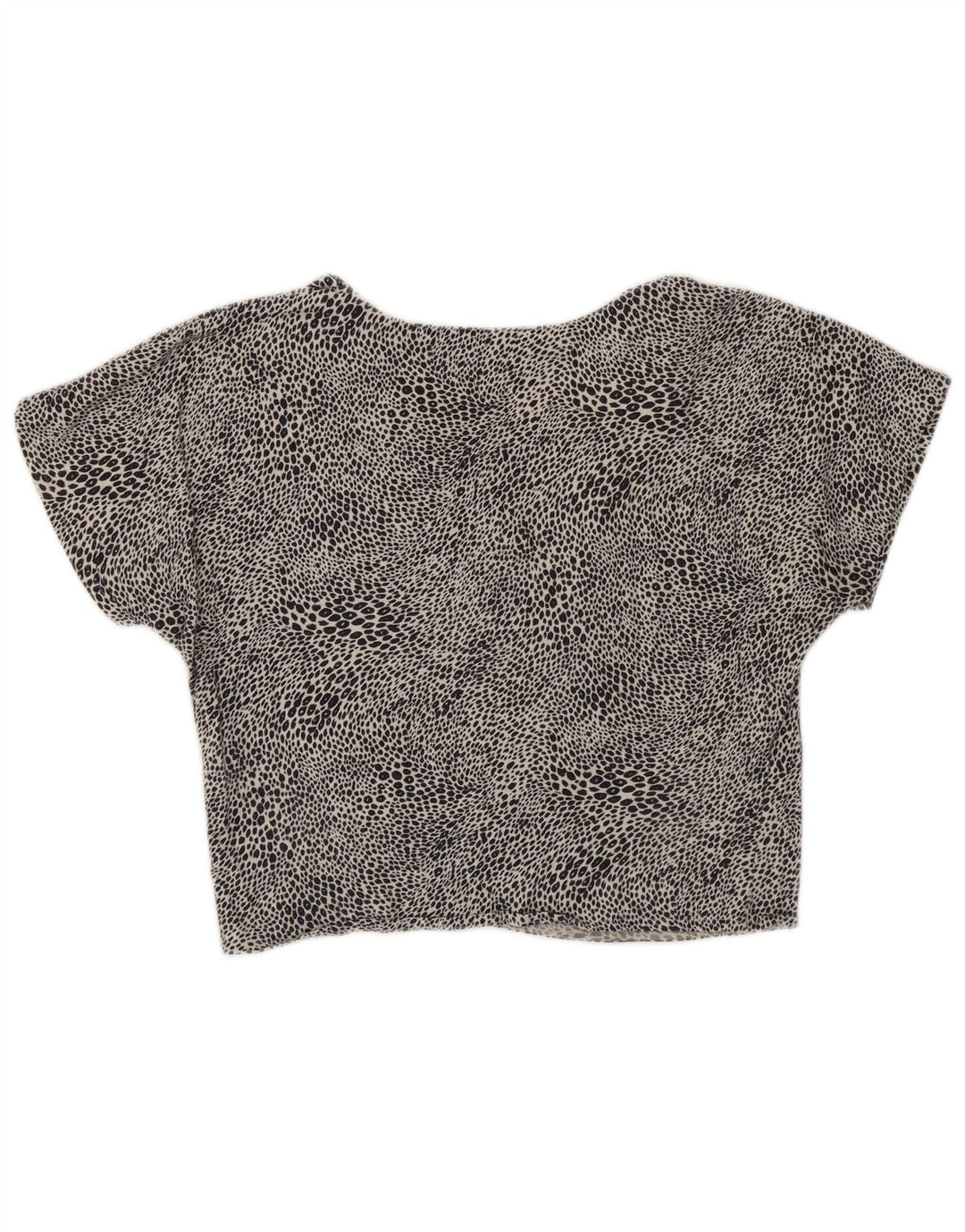 LAURA BIAGIOTTI Damen Crop Bluse Top IT 44 Medium Schwarz Animal Print