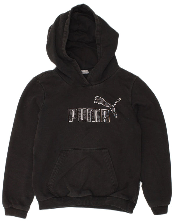 Puma Kapuzenpullover mit Grafik für Jungen, 7–8 Jahre, schwarze Baumwolle
