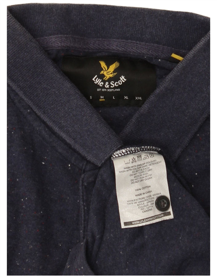 LYLE & SCOTT Herren-Poloshirt aus mittelblauer, melierter Baumwolle