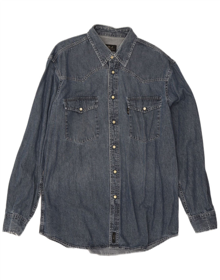 Brooksfield Herren Jeanshemd XL, blaue Baumwolle