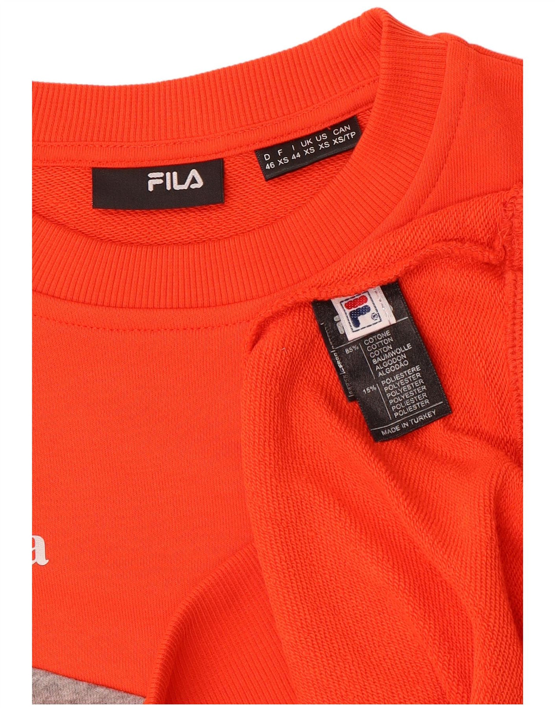 FILA Herren Grafik-Sweatshirt-Pullover XS Orange Colourblock Baumwolle