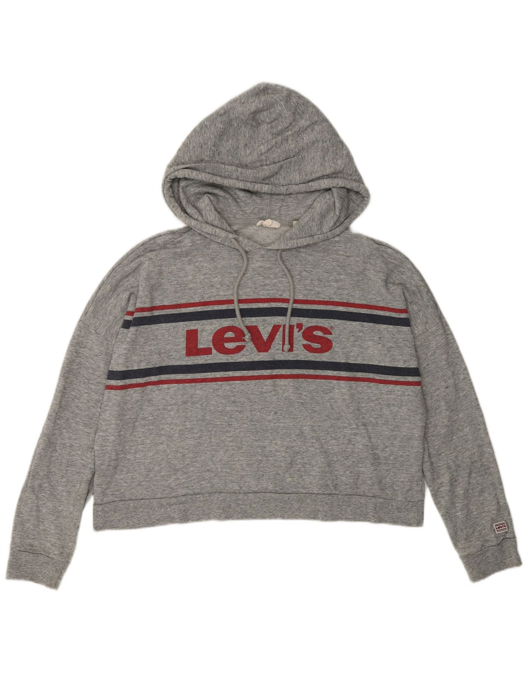 Levi's Damen-Pullover mit übergroßem Crop-Hoodie, Gr. 10, Größe S, Grau, Baumwolle