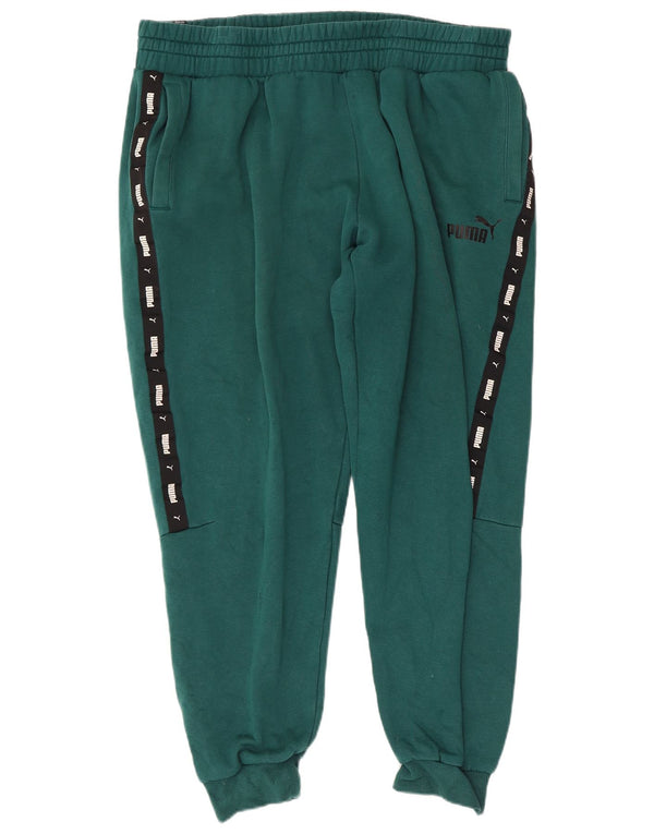Puma Herren Graphic Trainingshose Jogger 2XL Grün Colourblock Baumwolle