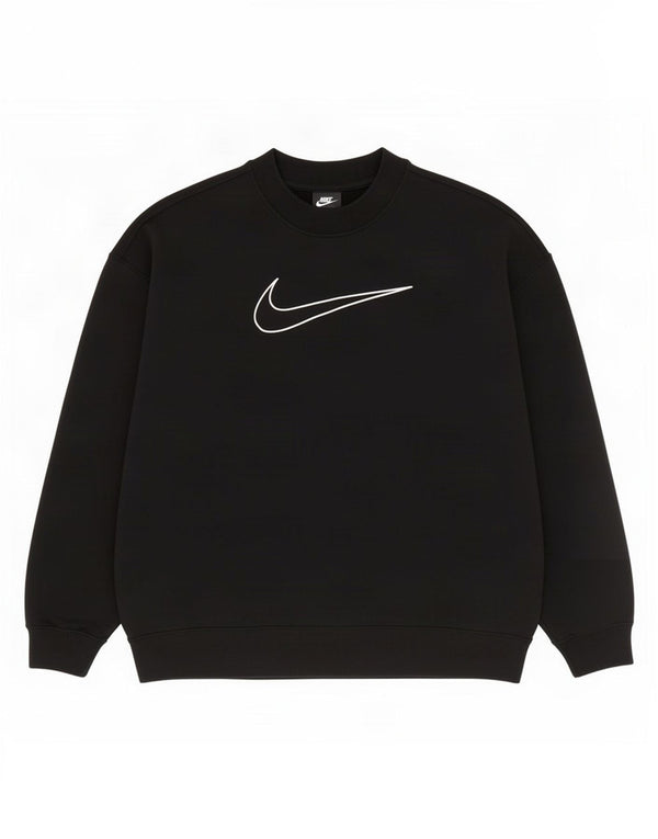 Nike Womens Graphic Oversized Sweatshirt Pullover UK 14 Mittelschwarze Baumwolle