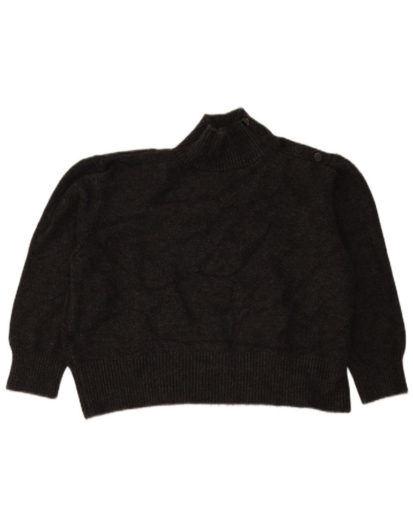 Zara Damen-Pullover, übergroß, bauchfrei, Knopfkragen, Gr. 10, Größe S, Grau