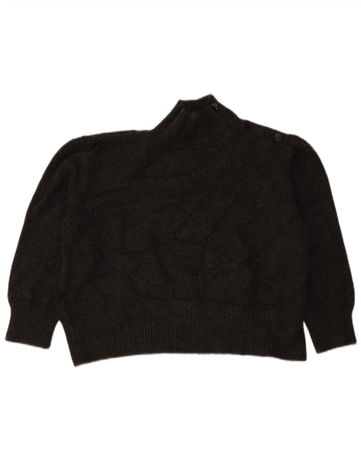 Zara Damen-Pullover, übergroß, bauchfrei, Knopfkragen, Gr. 10, Größe S, Grau