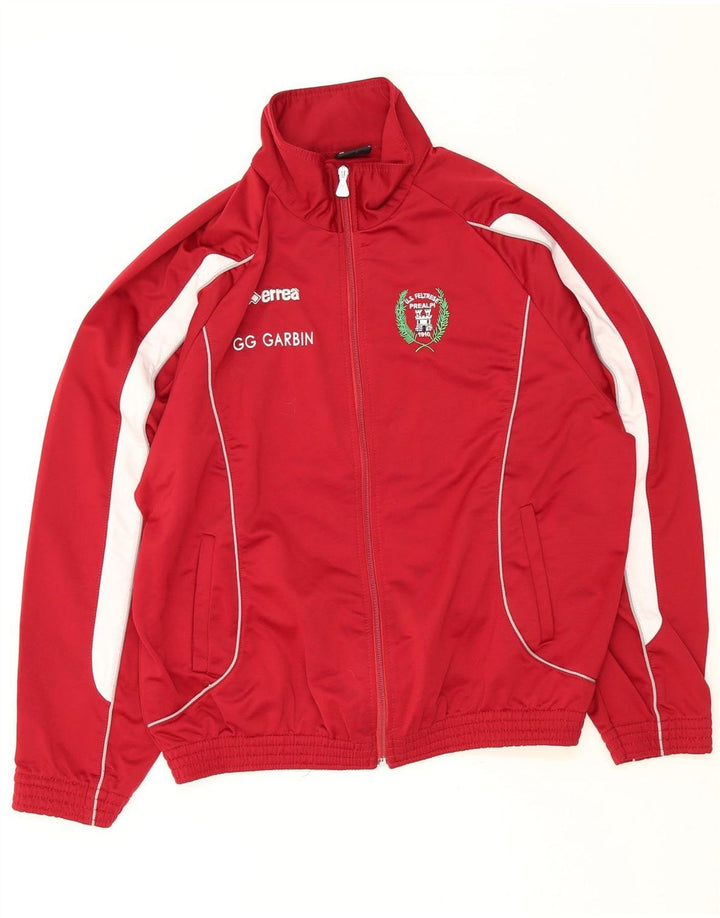 ERREA Mens Graphic Tracksuit Top Jacket Large Red Colourblock Polyester Vintage Errea and Second-Hand Errea from Messina Hembry 