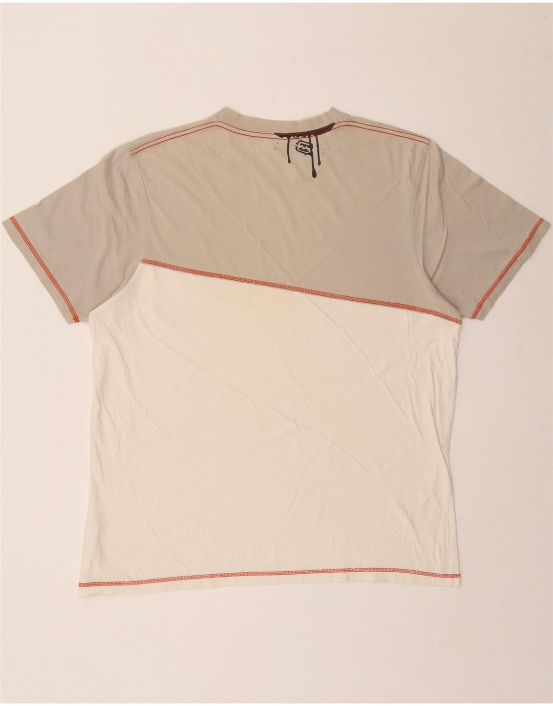 BILLABONG Herren Grafik-T-Shirt-Oberteil XL, weiße Colourblock-Baumwolle