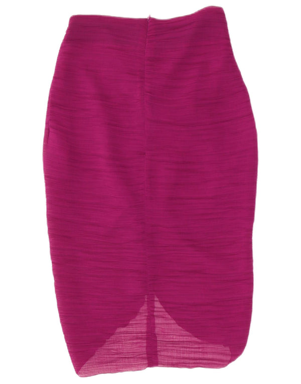 Zara Damen Midirock mit hoher Taille, Größe S, W26, Lila, Polyester