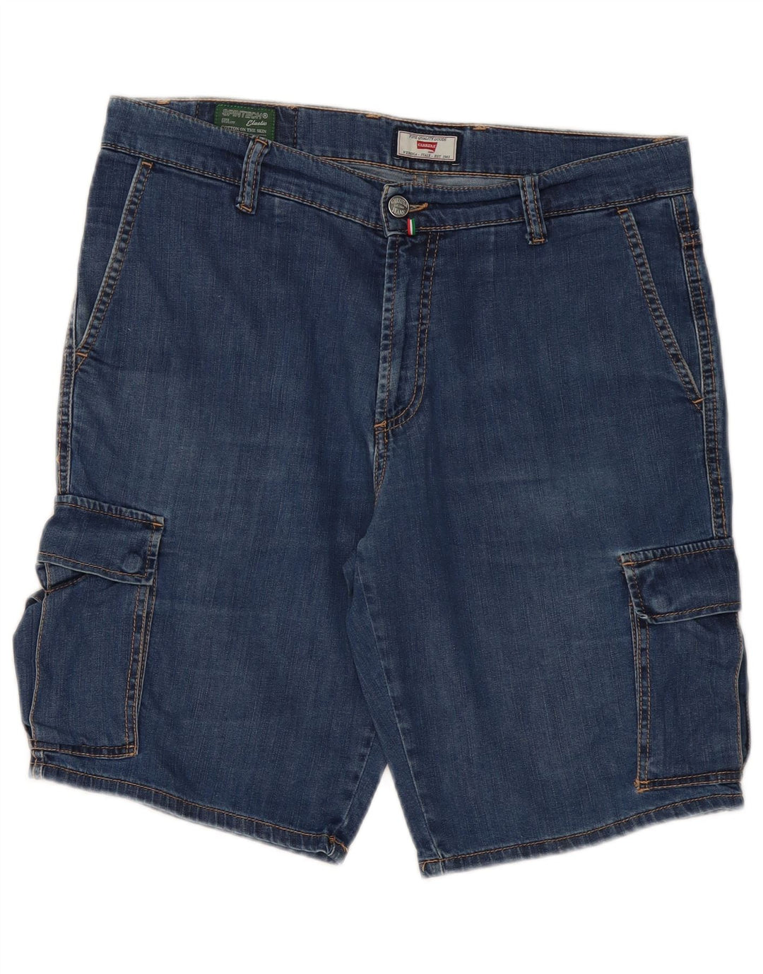 CARRERA Herren Cargo Denim Shorts W34 Große blaue Baumwolle