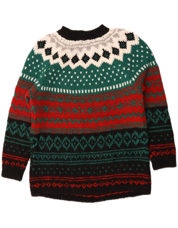 Vintage Damen Rollkragenpullover Pullover UK 16 Groß Mehrfarbig