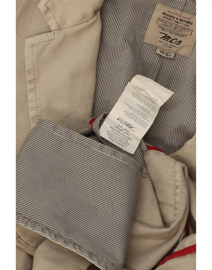 MARLBORO CLASSICS Mens 2 Button Blazer Jacket EU 54 2XL Beige Cotton