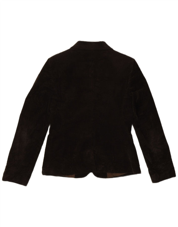 Benetton Damen-Blazerjacke aus Cord mit 3 Knöpfen, IT 42, mittelbraune Baumwolle