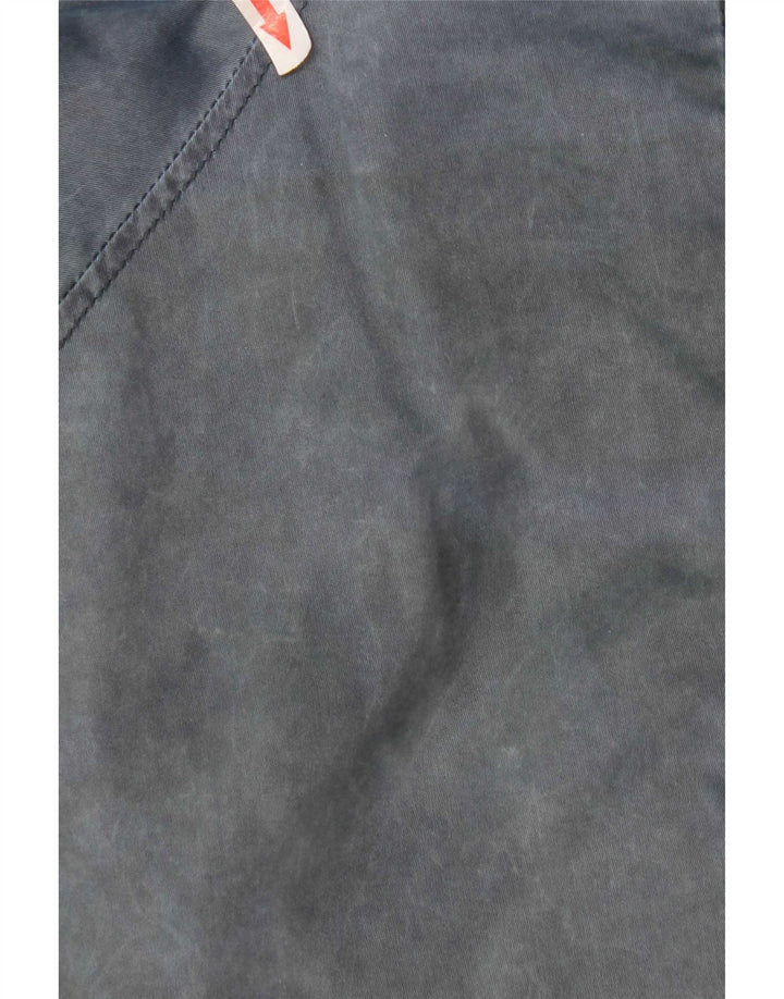 Vintage Herren Bomberjacke mit Kapuze UK 42 XL Marineblau Polyamid