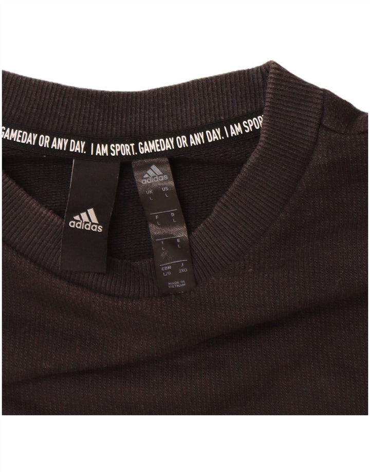 ADIDAS Herren Sweatshirt Pullover Große schwarze Baumwolle