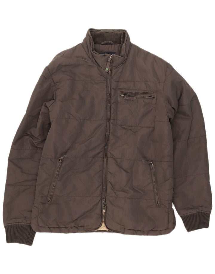 Armani Jeans Herren Wattierte Jacke EU 48 Mittelgraues Polyamid