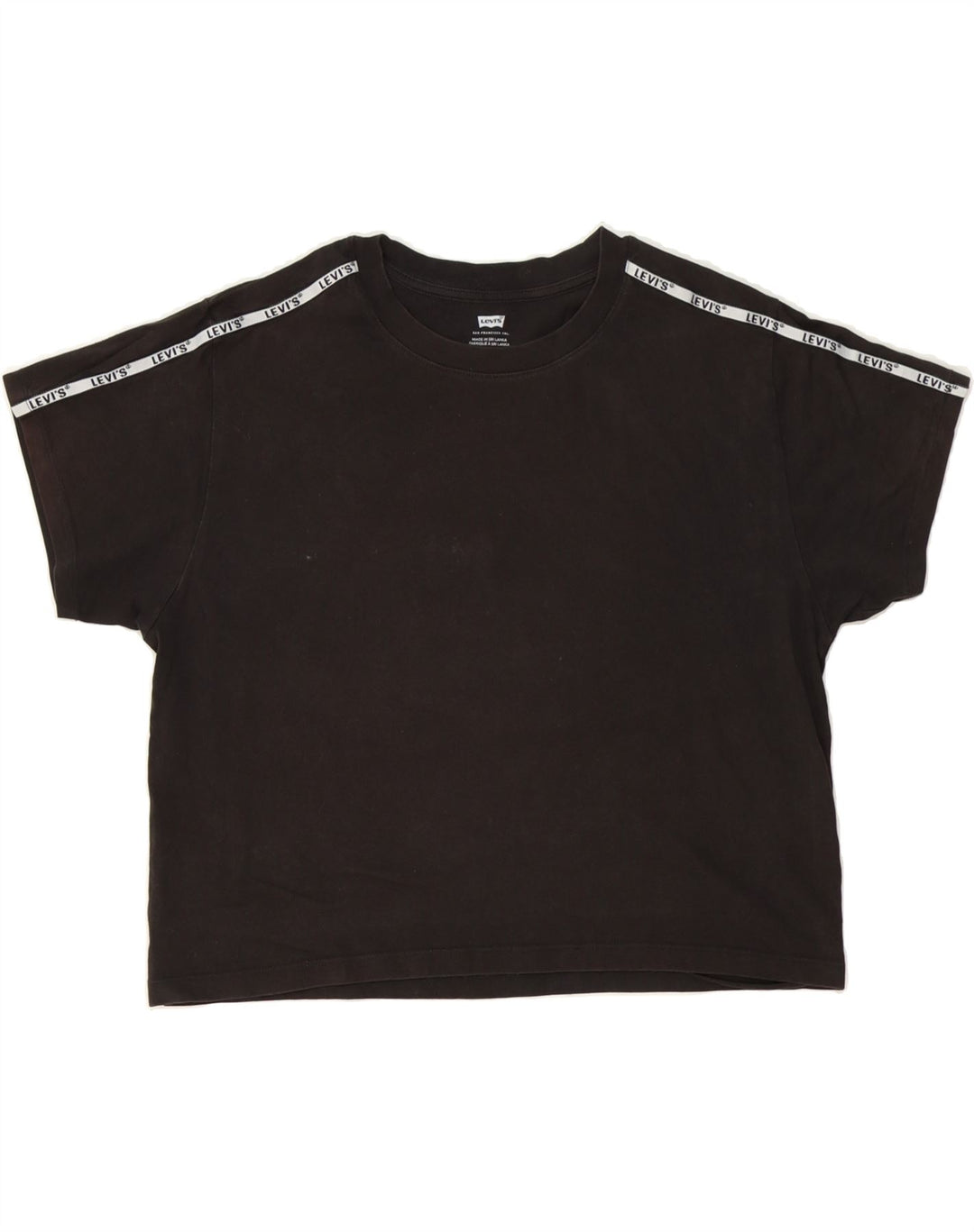 LEVI'S Womens Graphic T-Shirt Top UK 14 Medium Black Cotton Vintage Levi's and Second-Hand Levi's from Messina Hembry 