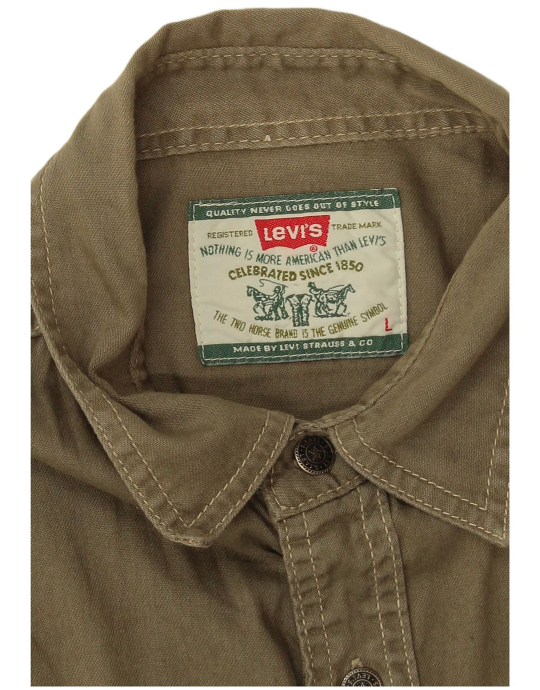 Levi's Herren-Hemd, groß, Khaki, Baumwolle