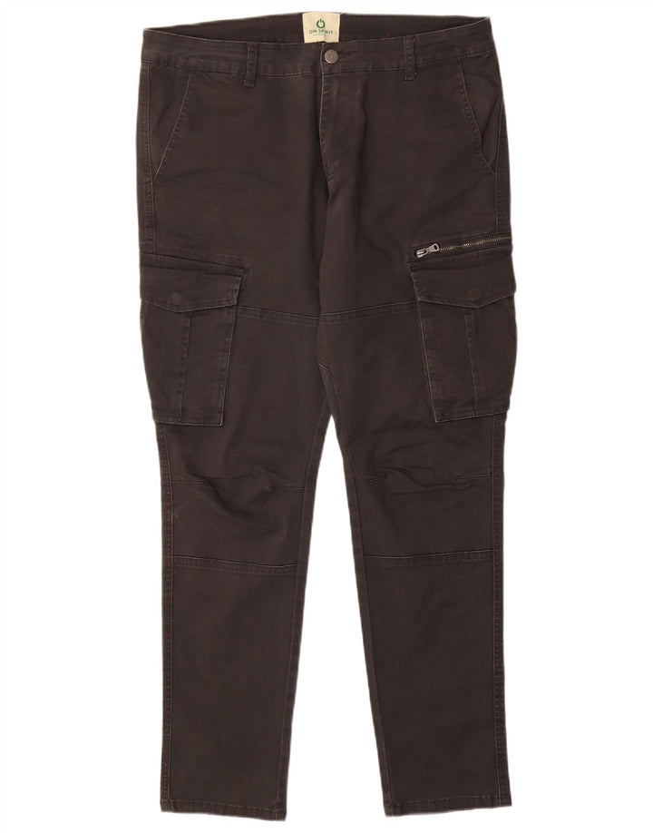 ON SPIRIT Herren Slim Cargohose W34 L31 Grau