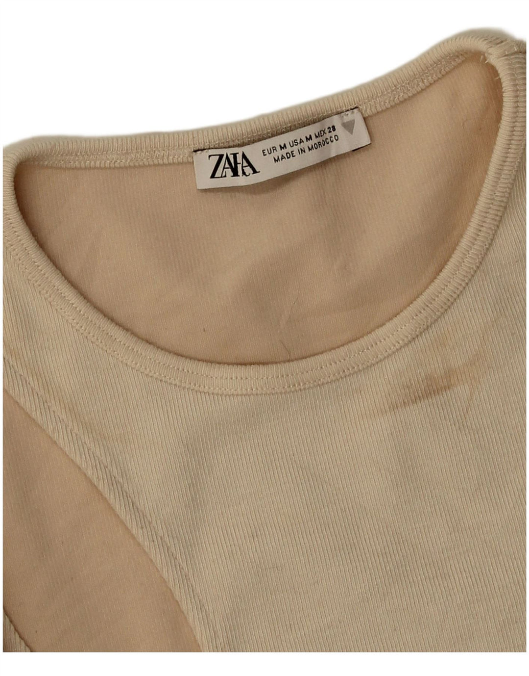 Zara Damen Langarm-Body UK 12 Mittelbeige