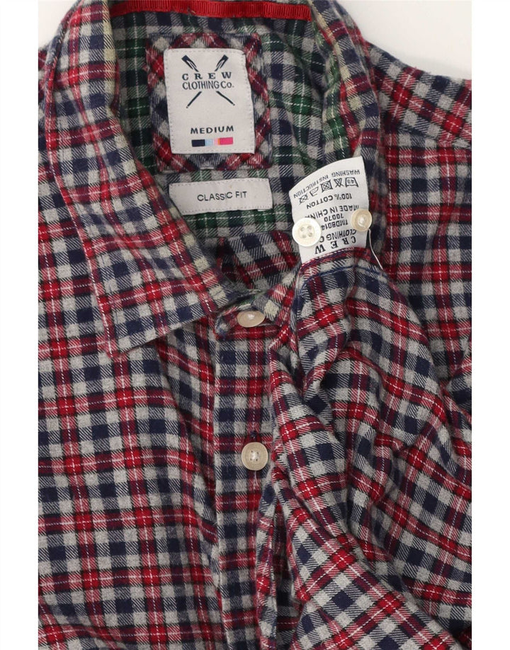 Crew Clothing Herren-Flanellhemd mit klassischer Passform, mittelgrau karierte Baumwolle