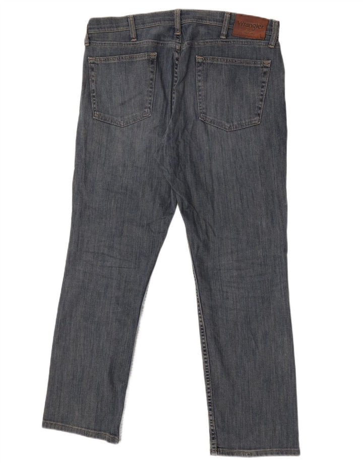 Wrangler Herren Slim Straight Jeans W34 L30 Blaue Baumwolle