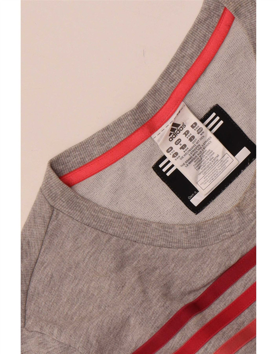 Adidas Damen Sweatshirt Pullover UK 12/14 Mittelgrau gefleckte Baumwolle