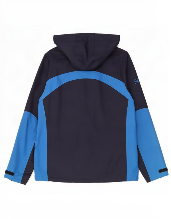 Jack Wolfskin Damen Regenjacke UK 14/16 Large Marineblau Farbblock